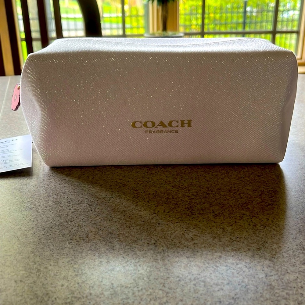 COACH Toiletry Pouch pale pink with a tint of sparkles NWT